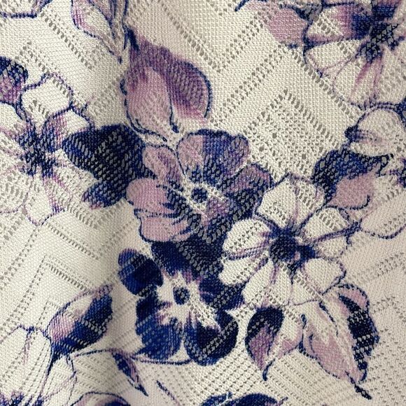 BonWorth Womens Floral Purple and White Blouse, Size Large - Picture 6 of 6